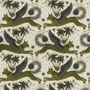 Clarke And Clarke Fabric Lynx Linen Gold