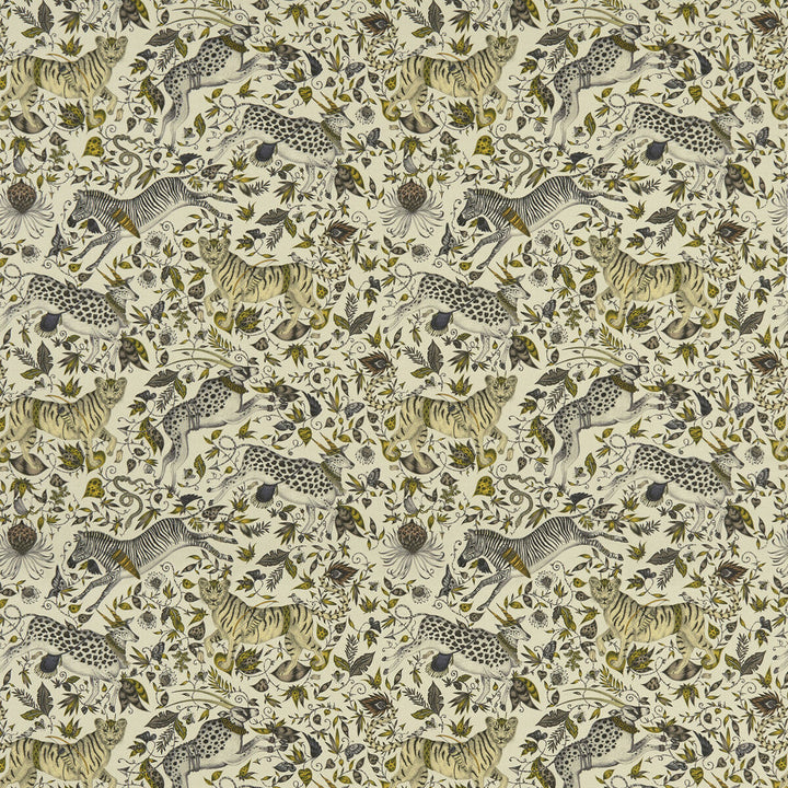 Protea Linen Gold by Clarke And Clarke Designer Fabric WILDERIE BY EMMA J SHIPLEY FOR C&C COTTON - 60%;LINEN - 40% Spain HEAVY Horizontal: 27 and Vertical: 25.36 54 - Swanky Fabrics -