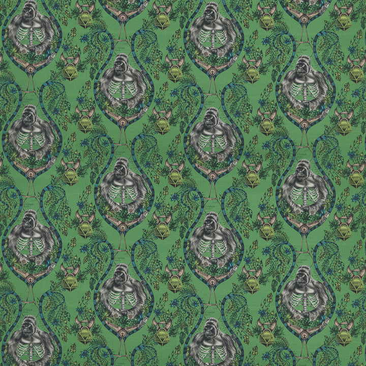 Silverback Linen Green by Clarke And Clarke Designer Fabric WILDERIE BY EMMA J SHIPLEY FOR C&C COTTON - 60%;LINEN - 40% Spain HEAVY Horizontal: 27 and Vertical: 32.41 54 - Swanky Fabrics -