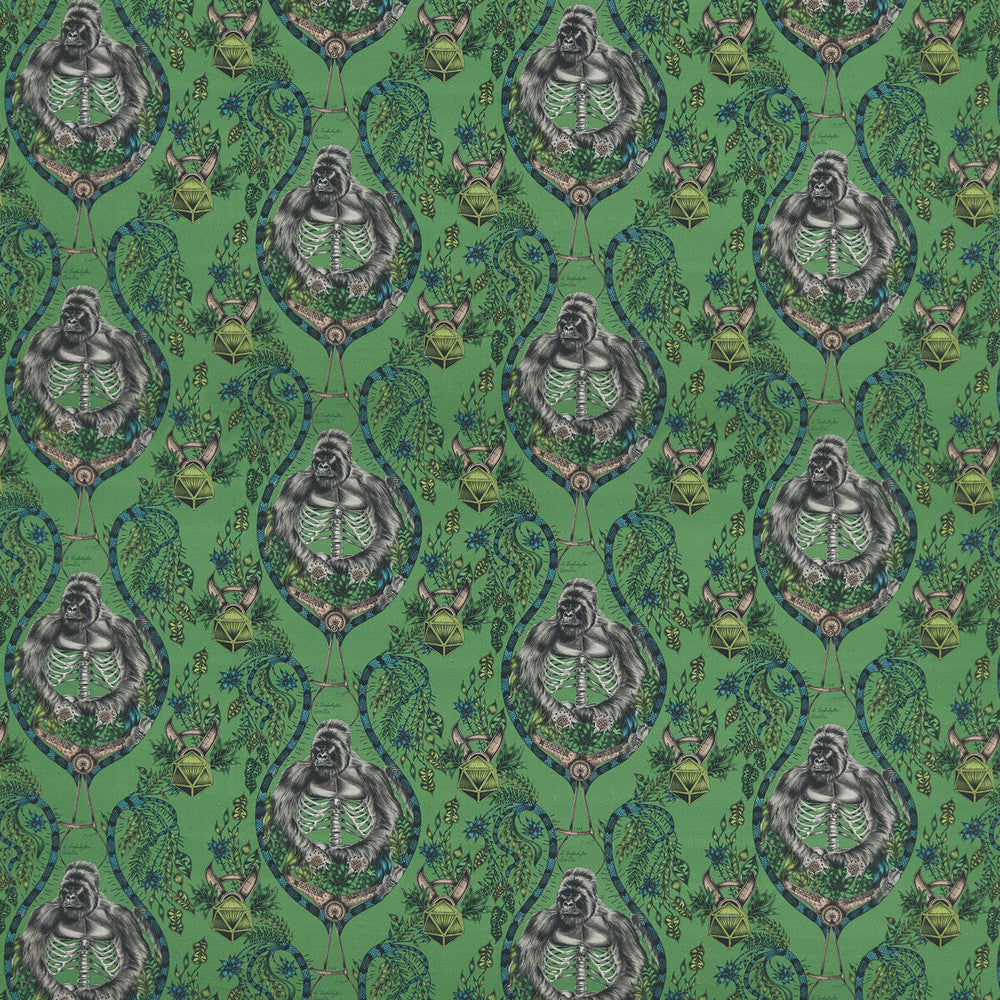 Silverback Linen Green by Clarke And Clarke Designer Fabric WILDERIE BY EMMA J SHIPLEY FOR C&C COTTON - 60%;LINEN - 40% Spain HEAVY Horizontal: 27 and Vertical: 32.41 54 - Swanky Fabrics -