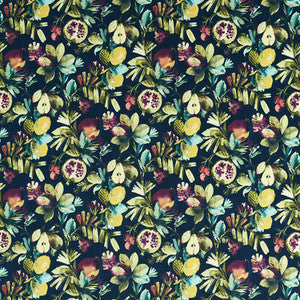 Clarke And Clarke Fabric Fruta Midnight Velvet