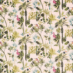 Clarke And Clarke Fabric Palm Blush Velvet