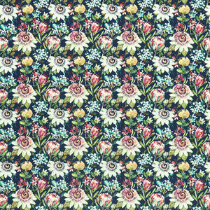 Clarke And Clarke Fabric Paradise Midnight Velvet