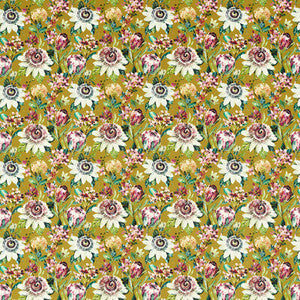 Clarke And Clarke Fabric Paradise Ochre Velvet