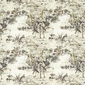 Clarke And Clarke Fabric Habitat Charcoal/Linen