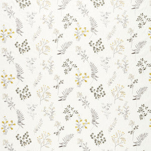 Clarke And Clarke Fabric Brigitte Pewter/Chartreuse