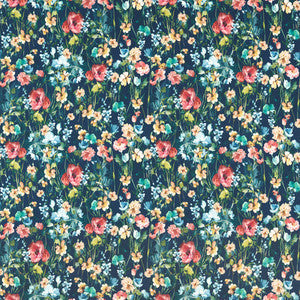 Clarke And Clarke Fabric Wild Meadow Midnight Velvet F1575/02.CAC.0
