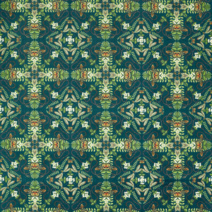Clarke And Clarke Fabric Emerald Forest Teal Velvet
