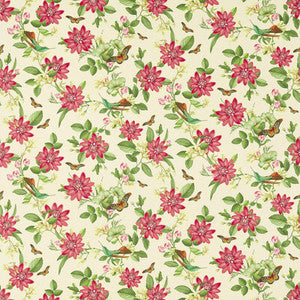 Clarke And Clarke Fabric Pink Lotus Ivory