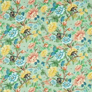 Clarke And Clarke Fabric Sapphire Garden Mineral