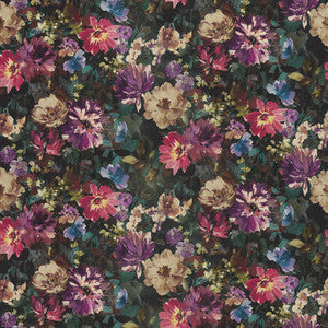 Clarke And Clarke Fabric Tahiti Amethyst/Emerald Velvet