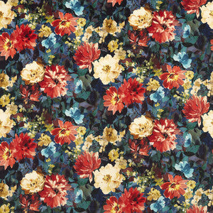 Clarke And Clarke Fabric Tahiti Midnight Velvet