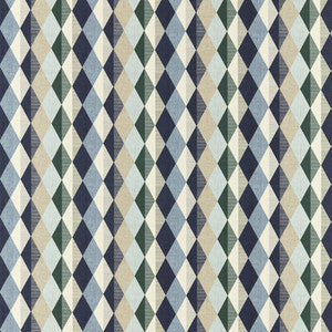 Clarke And Clarke Fabric Denver Mineral/Navy F1637/01.CAC.0