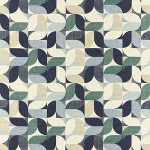 Clarke And Clarke Fabric Reno Mineral/Navy F1640/01.CAC.0