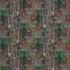 Clarke And Clarke Fabric Hillcrest Velvet Forest/Raspberry F1649/01.CAC.0