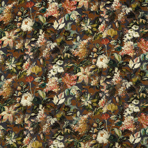 Clarke And Clarke Fabric Lilum Russet Noir Velvet F1656/02.CAC.0