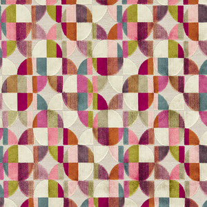 Clarke And Clarke Fabric Delaunay Magenta Peacock F1682/02.CAC.0