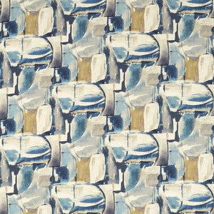 Clarke And Clarke Fabric Figura Denim/Linen F1694/02.CAC.0