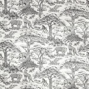 Clarke And Clarke Fabric Kisumu Noir F1710/03.CAC.0