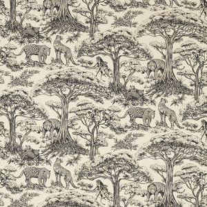 Clarke And Clarke Fabric Kisumu Noir/Linen F1710/04.CAC.0