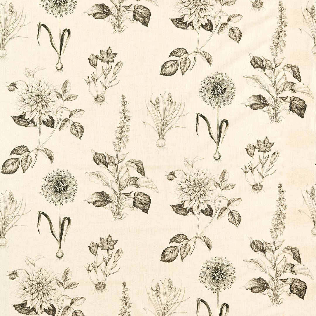 Clarke & Clarke Fabric Roseraie - Charcoal