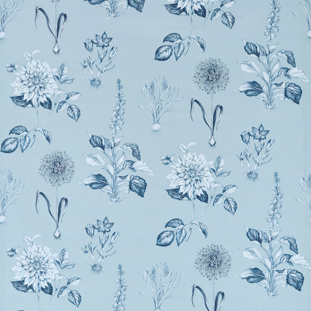 Clarke & Clarke Fabric Roseraie - Denim