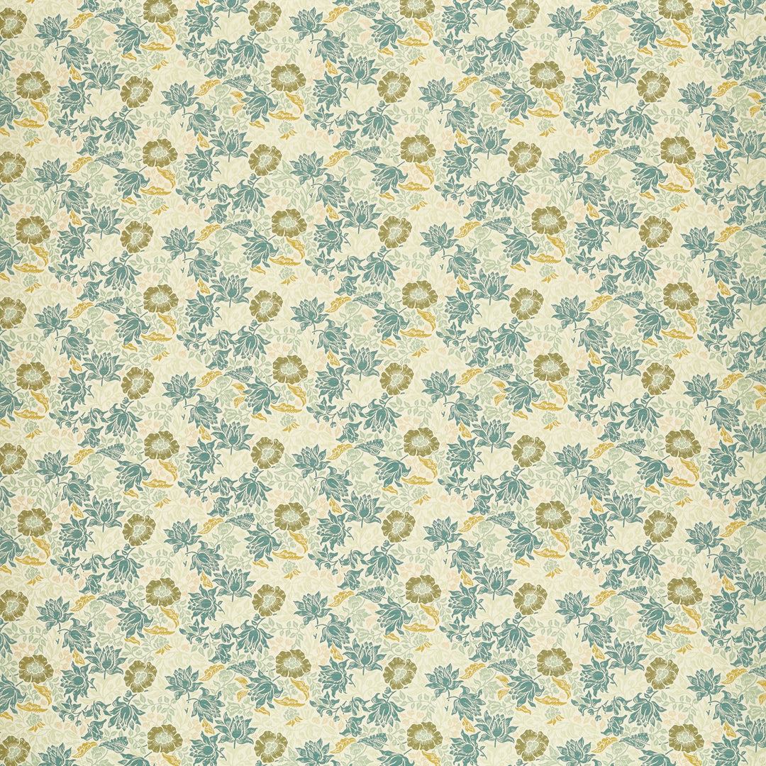 Clarke & Clarke Fabric Mallow Jacquard - Mineral/Chartreuse