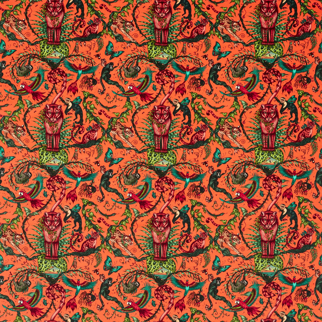 Clarke & Clarke Fabric Bosque Dreams Velvet - Coral