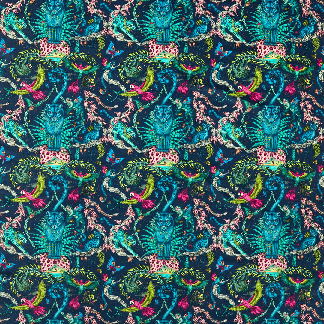 Clarke & Clarke Fabric Bosque Dreams Velvet - Navy