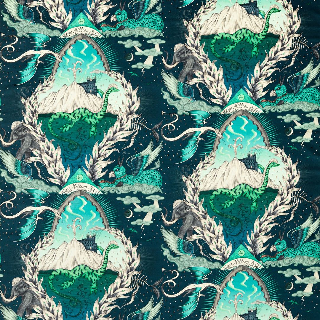 Clarke & Clarke Fabric Highlandia Velvet - Marine