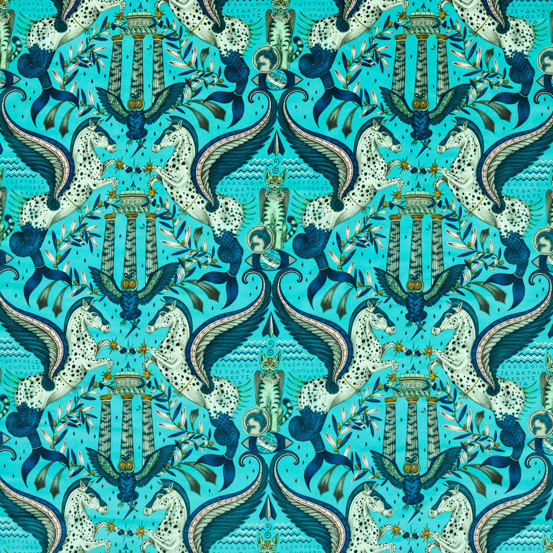 Clarke & Clarke Fabric Odyssey Mythos Velvet - Peacock