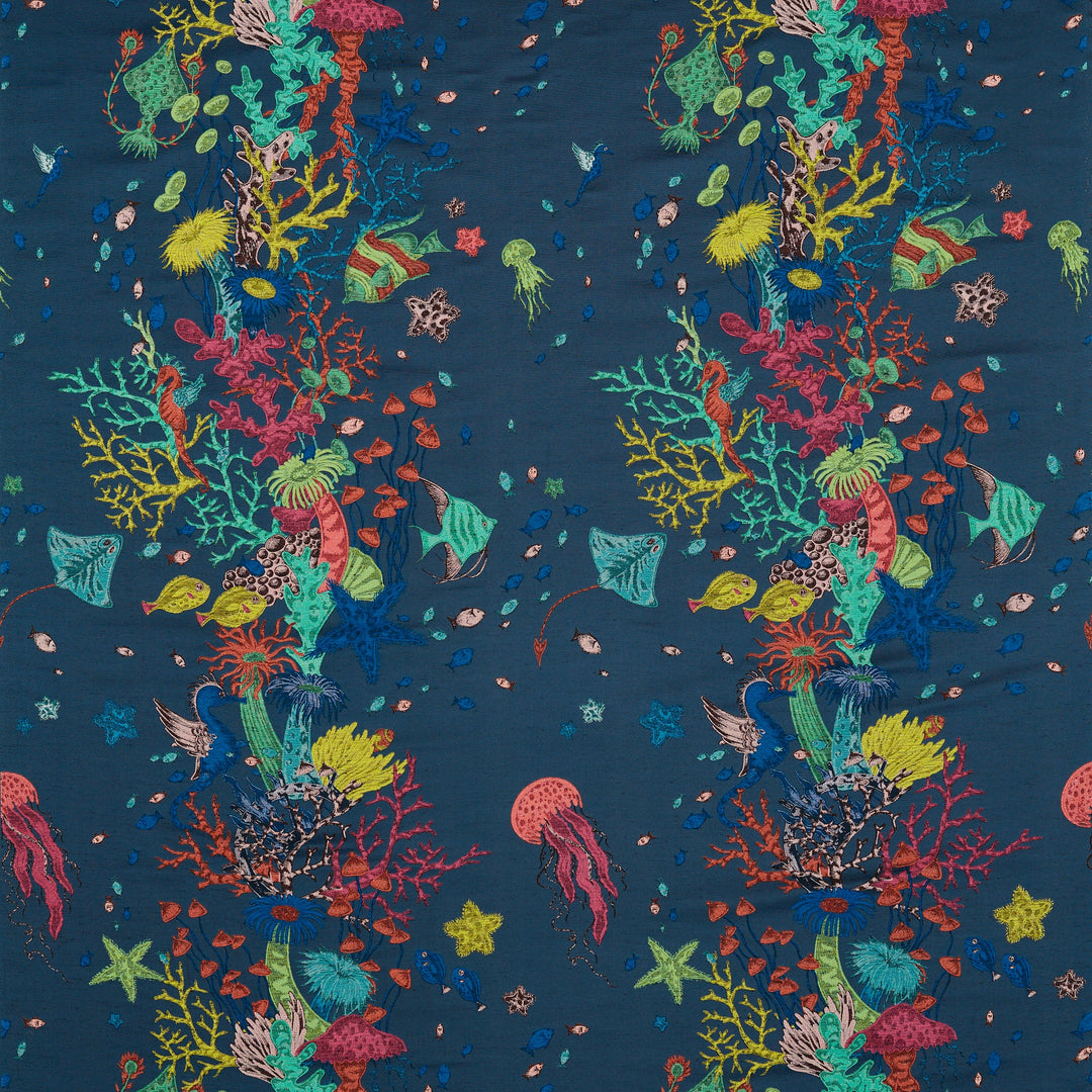 Clarke & Clarke Fabric Seaforest Jacquard - Navy