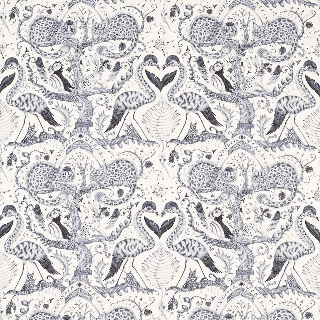 Clarke & Clarke Fabric Wonder World - Mono