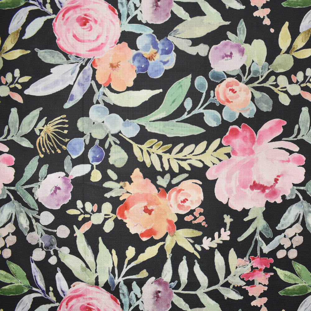 F2365 Black by Greenhouse Designer Fabric 100% Polyester China 40,000 double rubs </p><p>Repeat: 27.5" H, 27" V 55" - Swanky Fabrics -