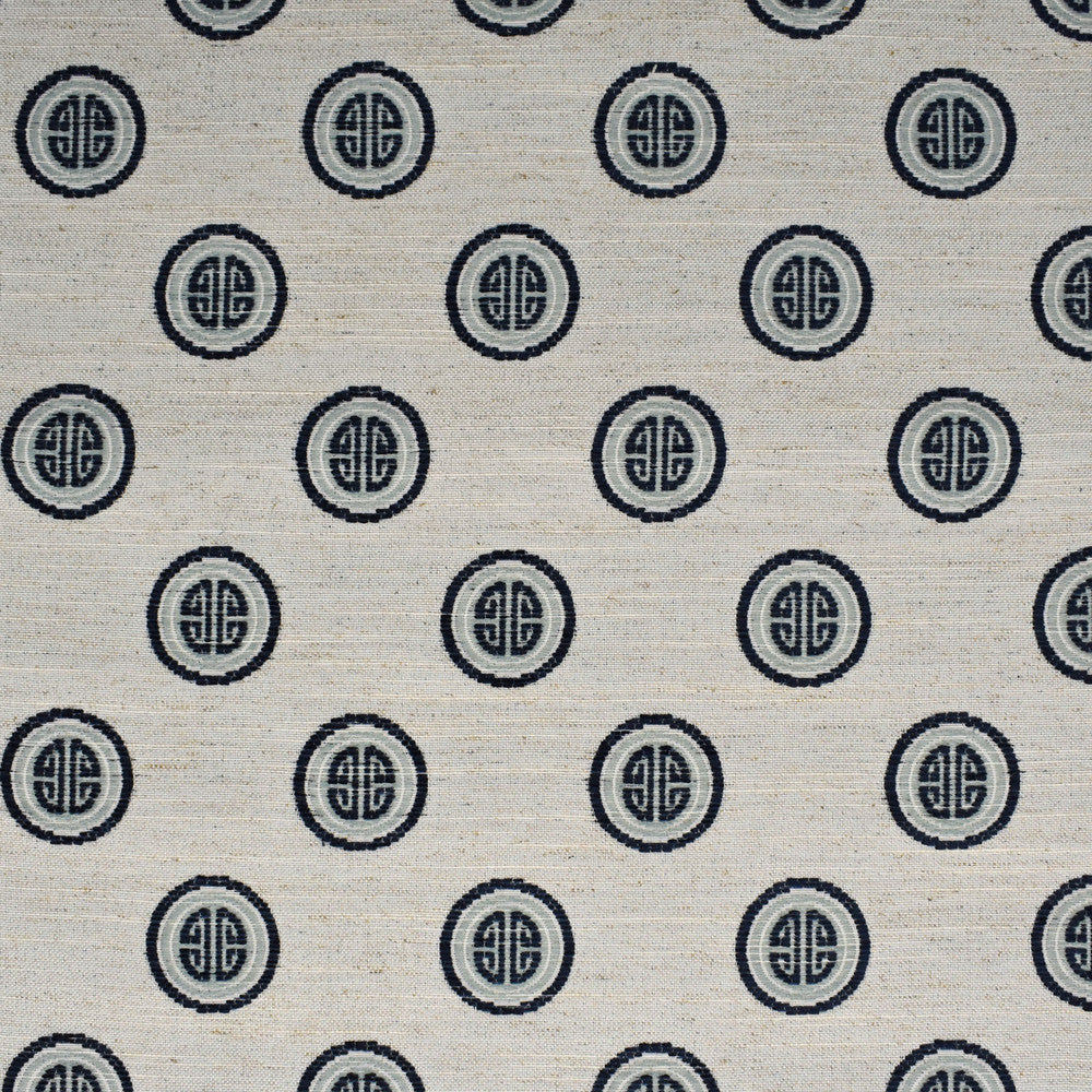 F2737 Indigo by Greenhouse Designer Fabric 97% Polyester, 3% Linen China 100,000 double rubs </p><p>Repeat: 3.8" H, 4.4" V 59" - Swanky Fabrics -