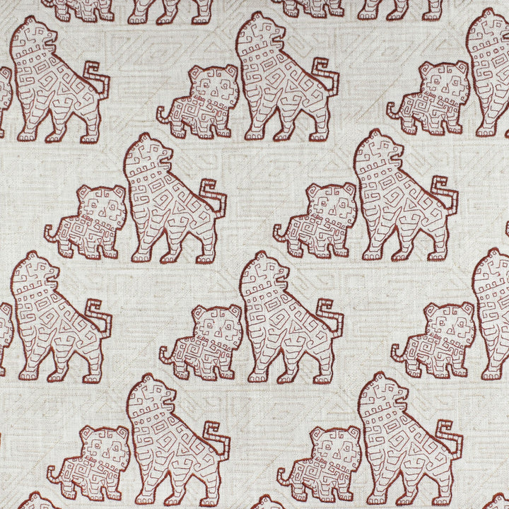 F2842 Carmine by Greenhouse Designer Fabric 95% Polyester, 5% Linen With 100% Rayon Embroidery China 9,000 </p><p>Repeat: 10.75" H, 11.75" V 60" - Swanky Fabrics -
