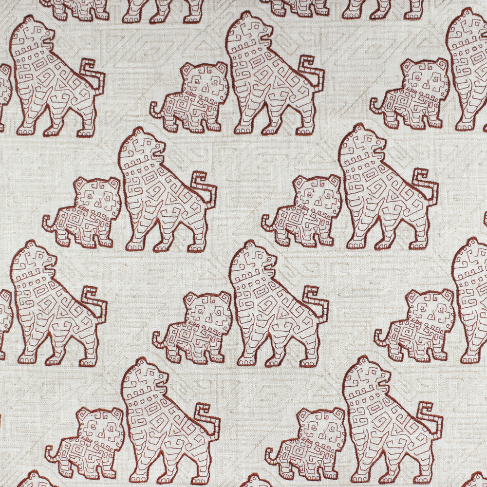 F2842 Carmine by Greenhouse Designer Fabric E85: greenhouse HUES 95% Polyester, 5% Linen With 100% Rayon Embroidery China 9,000 double rubs </p><p>Repeat: 10.75" H, 11.75" V 60" - Swanky Fabrics -