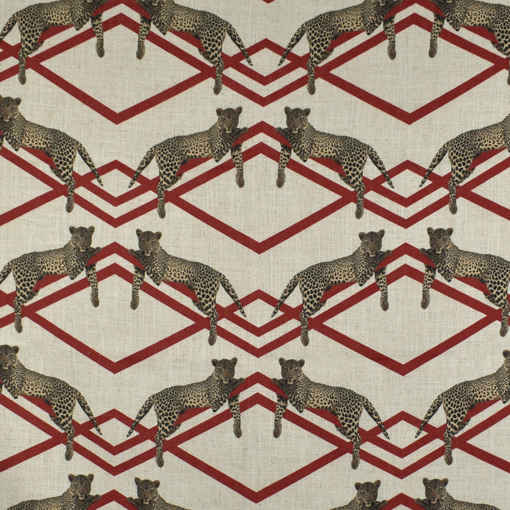 F2844 Carmine by Greenhouse Designer Fabric 95% Polyester, 5% Linen China 50,000 double rubs </p><p>Repeat: 14" H, 12" V 58" - Swanky Fabrics -