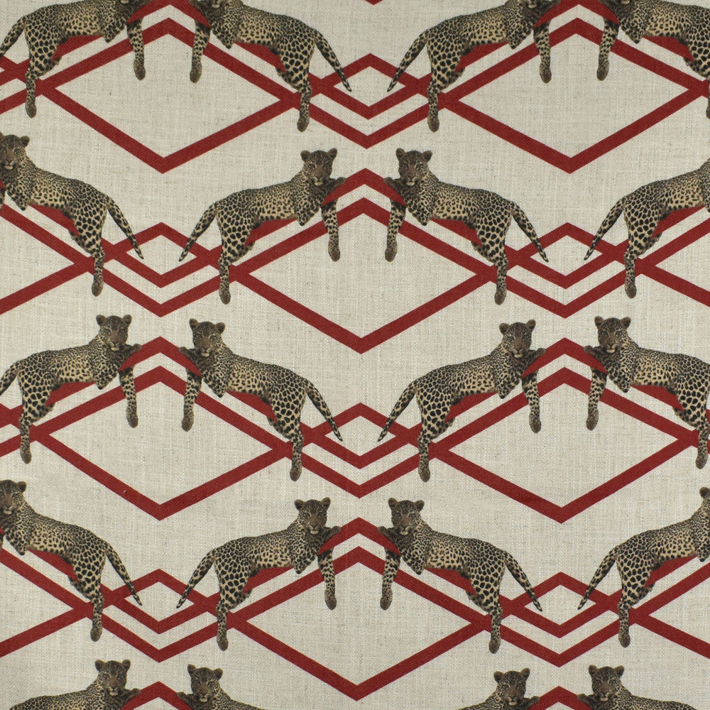 F2844 Carmine by Greenhouse Designer Fabric 95% Polyester, 5% Linen China 50,000 </p><p>Repeat: 14" H, 12" V 58" - Swanky Fabrics -