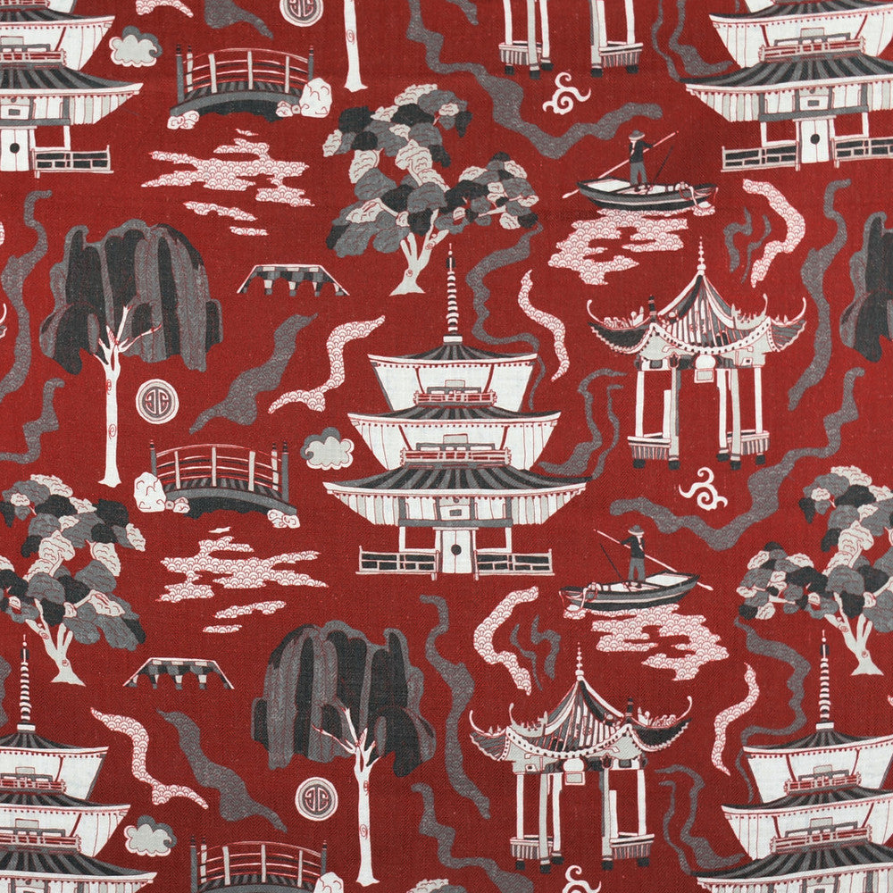 F2845 Sangria by Greenhouse Designer Fabric 95% Polyester, 5% Linen China 50,000 </p><p>Repeat: 27" H, 27" V 58" - Swanky Fabrics -