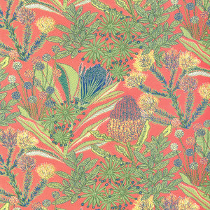 Thibaut Fabric Protea Print Coral F81763