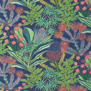 Thibaut Fabric Protea Print Navy F81764