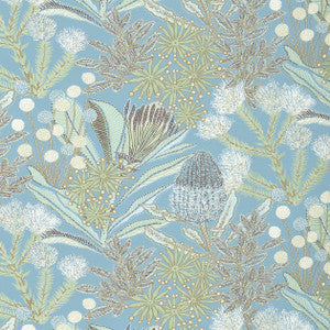 Thibaut Fabric Protea Print Spa Blue F81766