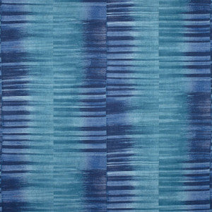 Thibaut Fabric Mekong Stripe Turquoise and Navy F910088