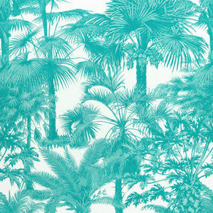 Thibaut Fabric Palm Botanical Turquoise F910101