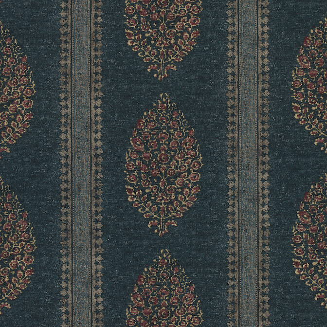 Chappana Navy and Red F910238 by Thibaut Fabric Thibaut Fabric Chappana Navy and Red F910238Fabric Colony Fabric Book 60% Linen, 30% Cot, 10% Nylon UNITED KINGDOM </p><p>Repeat: V: 13 54 - Fabric Carolina -