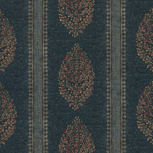 Thibaut Fabric Chappana Navy and Red F910238