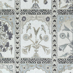 Thibaut Fabric Indian Panel Black and White F910630