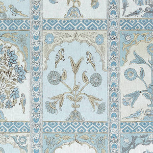 Thibaut Fabric Indian Panel Spa Blue F910633