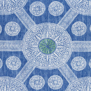 Thibaut Fabric Stonington Blue and Green F910636